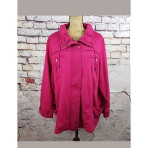 CJ Banks Plus Size Pink Utility Jacket Size 3X